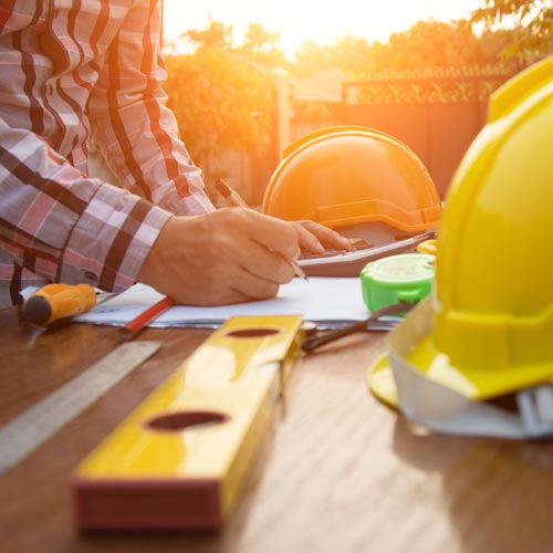 home inspector in attic